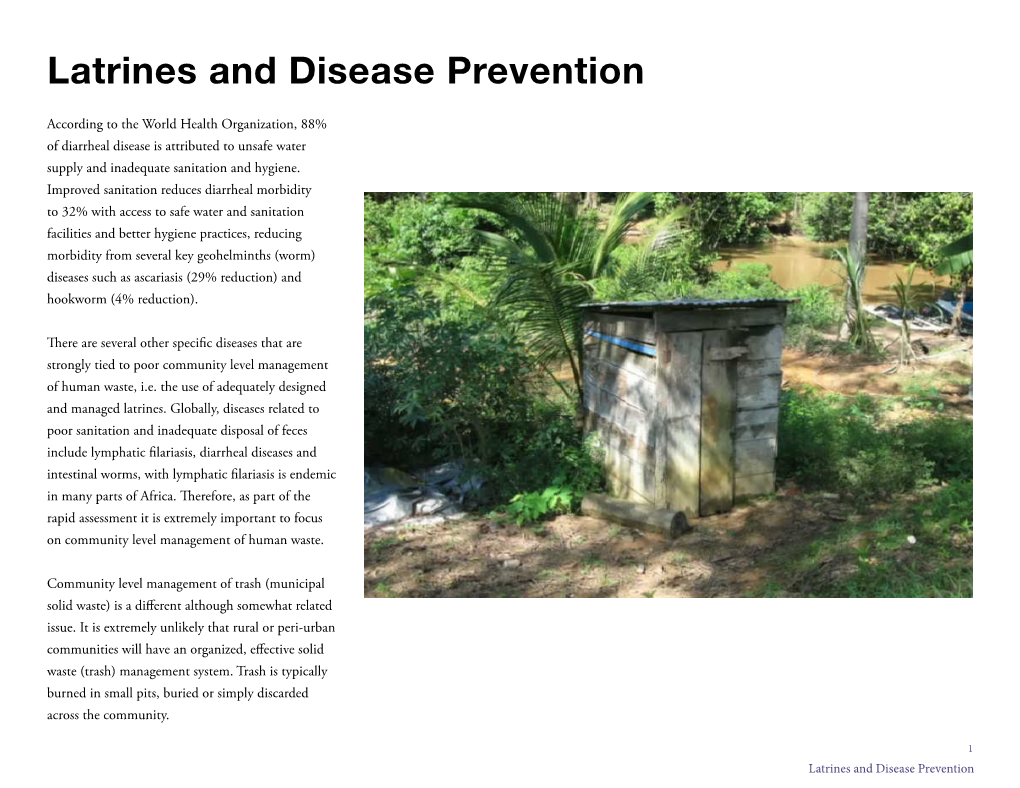 Latrines and Disease Prevention