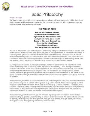 Basic Philosophy