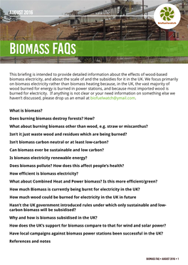 Biomass Faqs