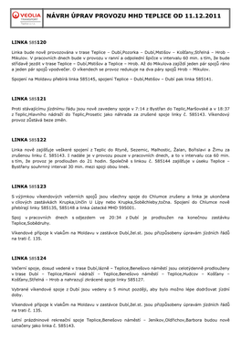 Návrh Úprav Provozu Mhd Teplice Od 11.12.2011