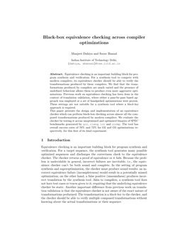 Black-Box Equivalence Checking Across Compiler Optimizations