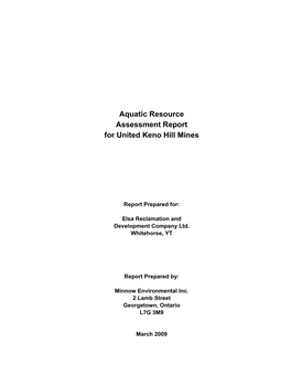Aquatic Resource Assessment Report for United Keno Hill Mines