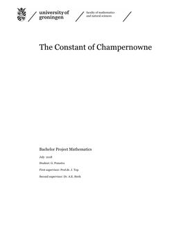 The Constant of Champernowne