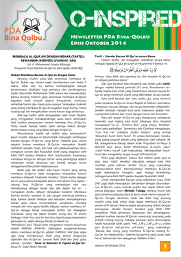 Newsletter PDA Bina-Qolbu Edisi Oktober 2014