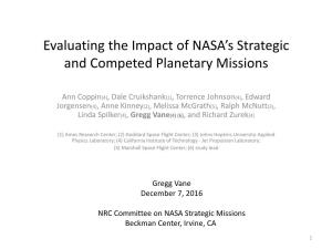 Evaluating the Impact of NASA's Strategic and Competed Missions