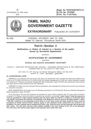 208] Chennai, Saturday, May 23, 2020 Vaikasi 10, Saarvari, Thiruvalluvar Aandu–2051