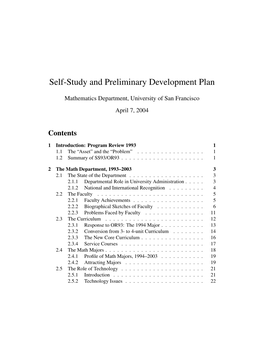 Self-Study and Preliminary Development Plan