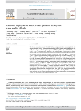 Functional Haplotypes of ARID4A Affect Promoter Activity and Semen