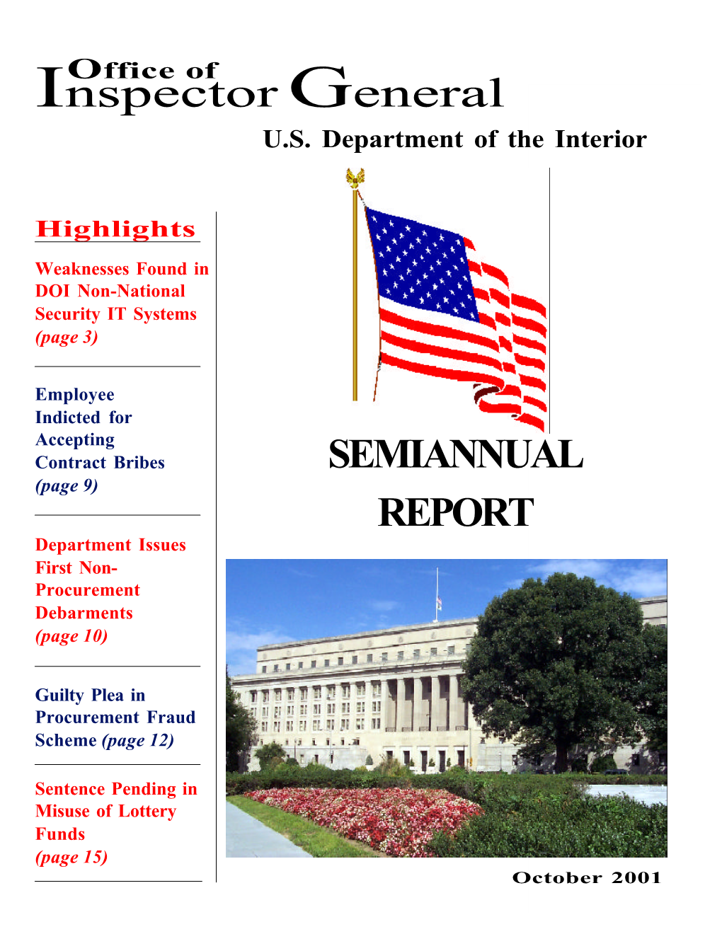 Inspector General SEMIANNUAL REPORT