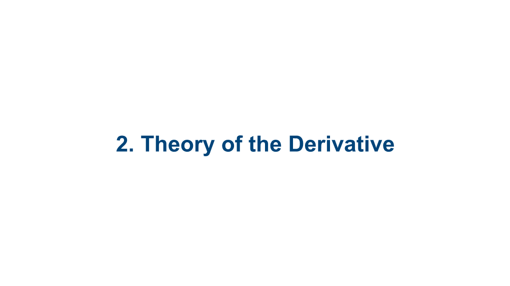 Module 2: Theory of the Derivative