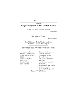 Petition for Writ of Certiorari to the Supreme Court of Washington