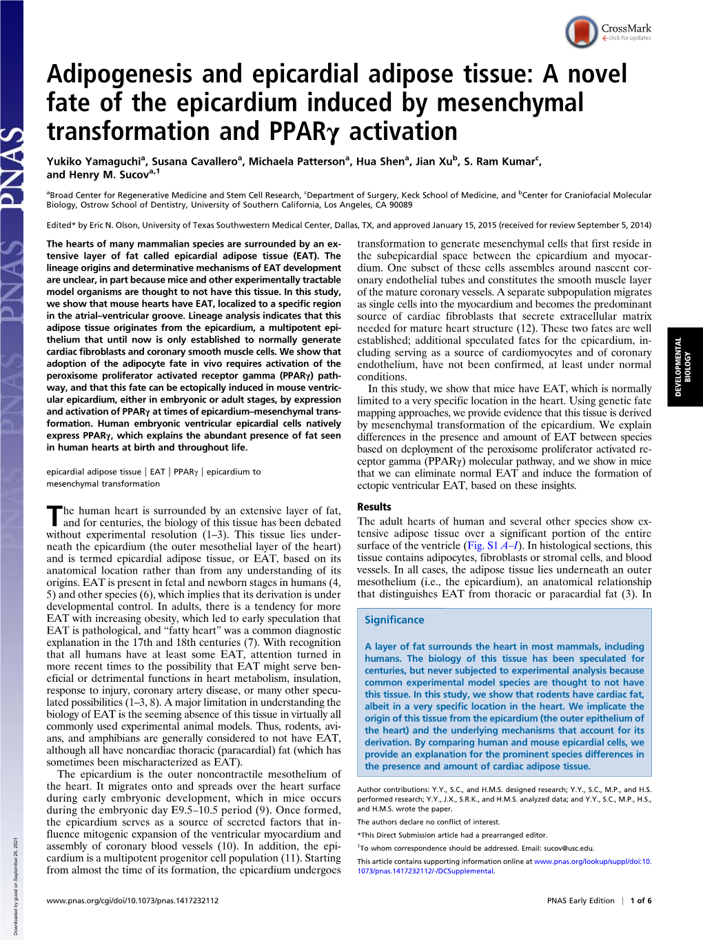 Adipogenesis and Epicardial Adipose Tissue: a Novel Fate of the Epicardium Induced by Mesenchymal Transformation and Pparγ Activation