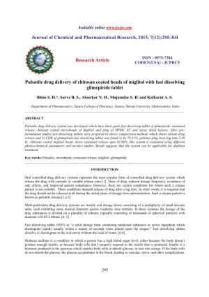 295-304 Research Article Pulsatile Drug Delivery of Chitosan Co