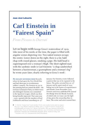 Carl Einstein in “Fairest Spain” from Picasso to Durruti