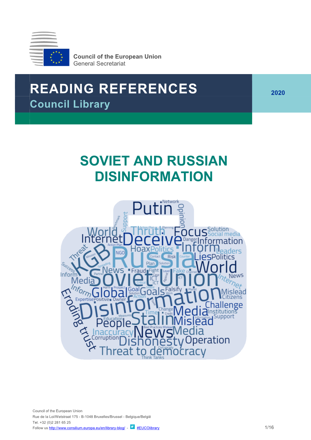 Reading References Soviet and Russian Disinformation