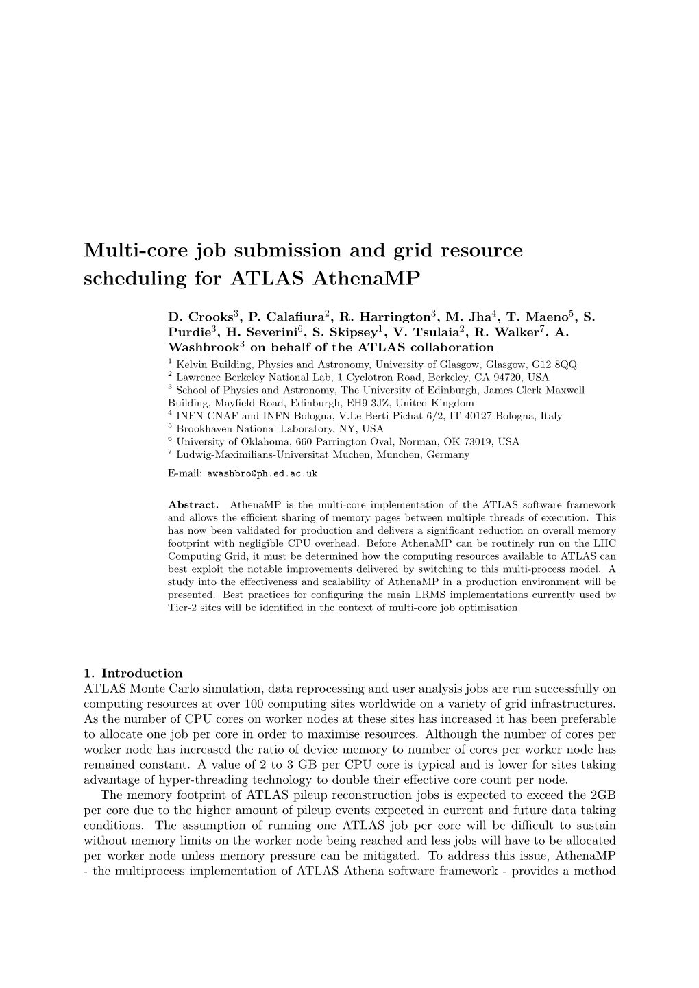 Multi-Core Job Submission and Grid Resource Scheduling for ATLAS Athenamp