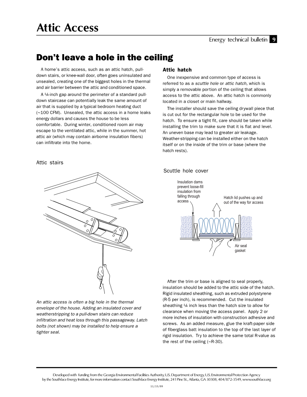 Attic Access Energy Technical Bulletin 9