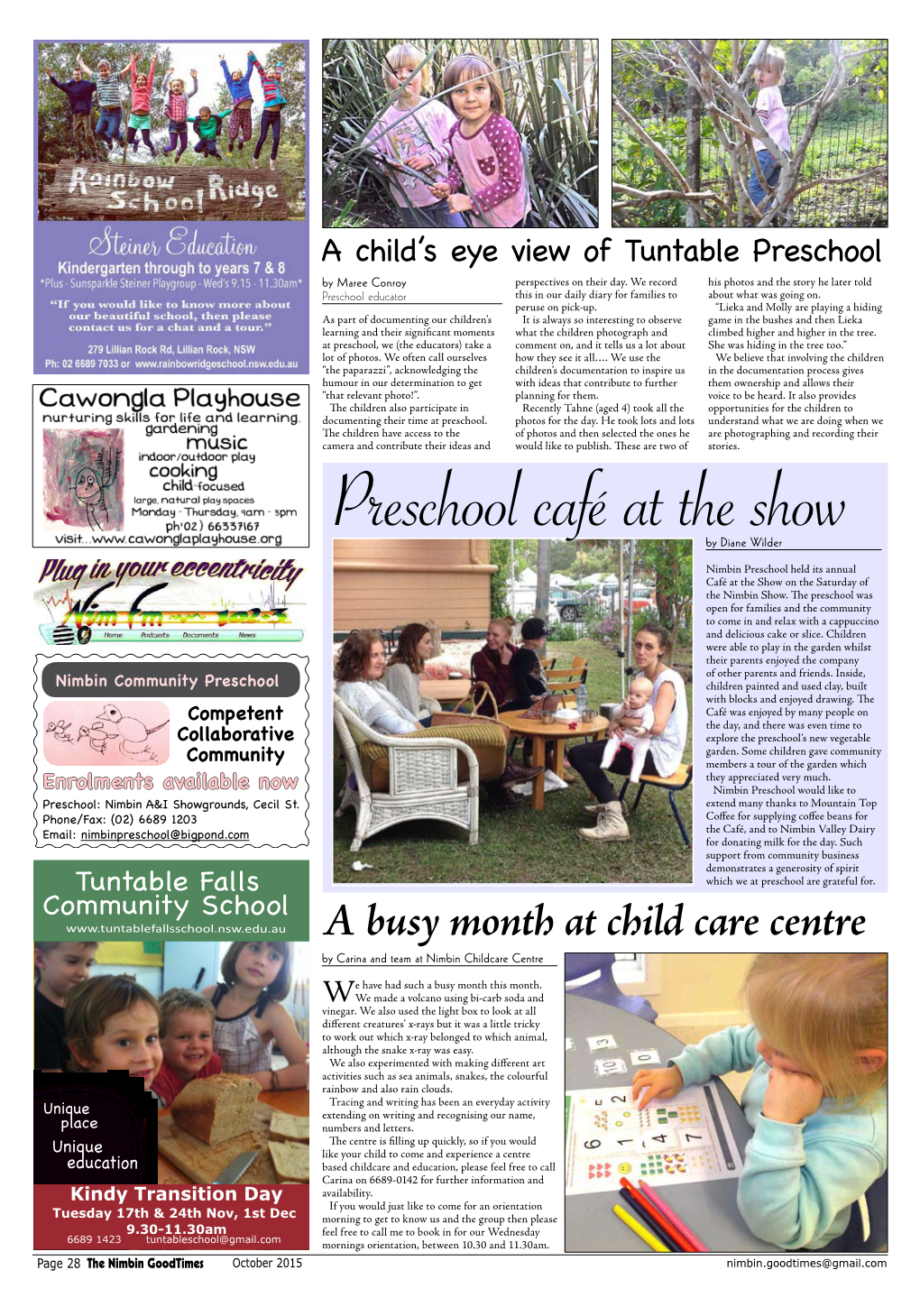A Busy Month at Child Care Centre by Carina and Team at Nimbin Childcare Centre