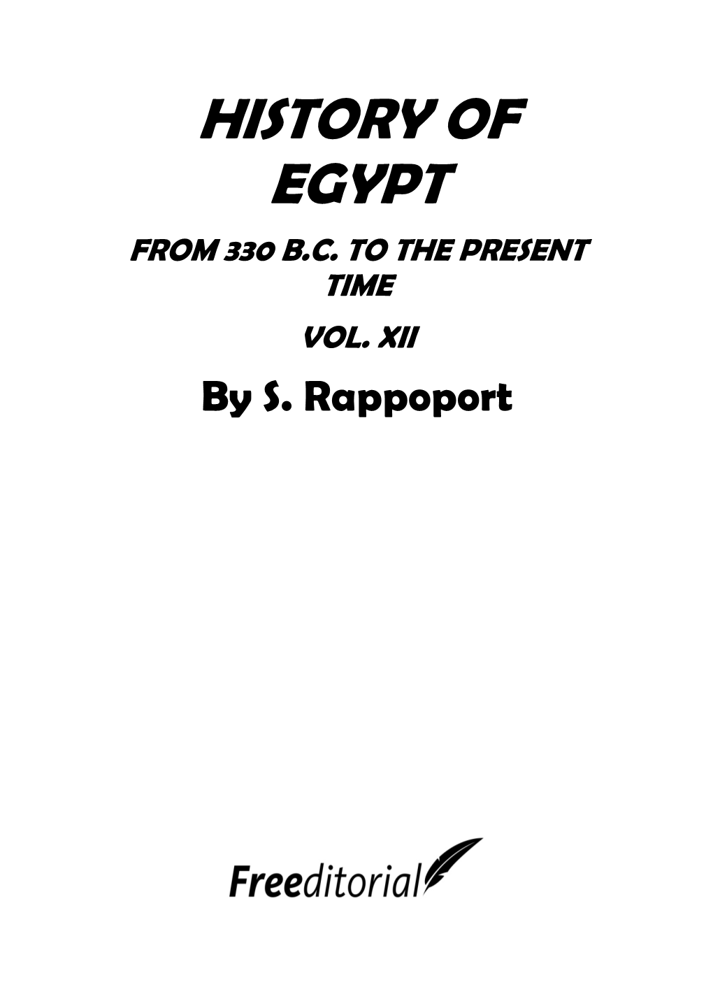 History of Egypt from 330 B.C