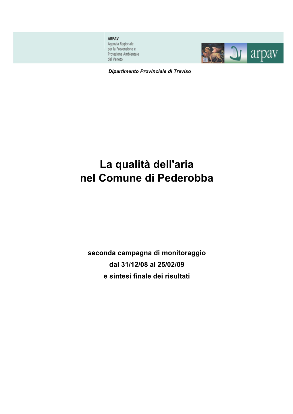 La Qualità Dell'aria Nel Comune Di Pederobba