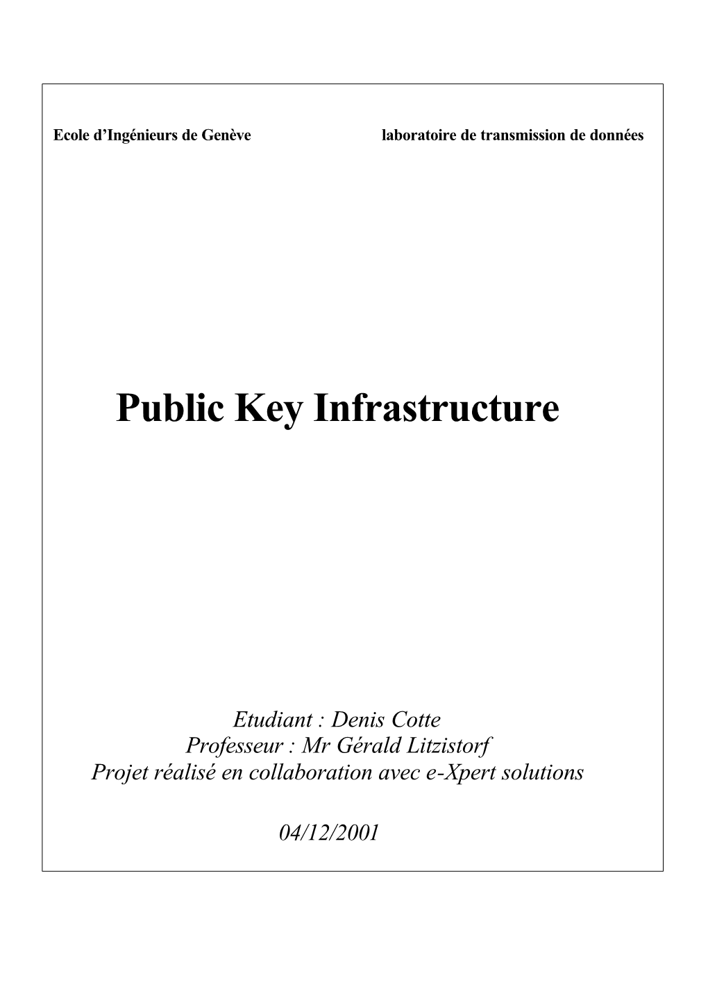 Public Key Infrastructure