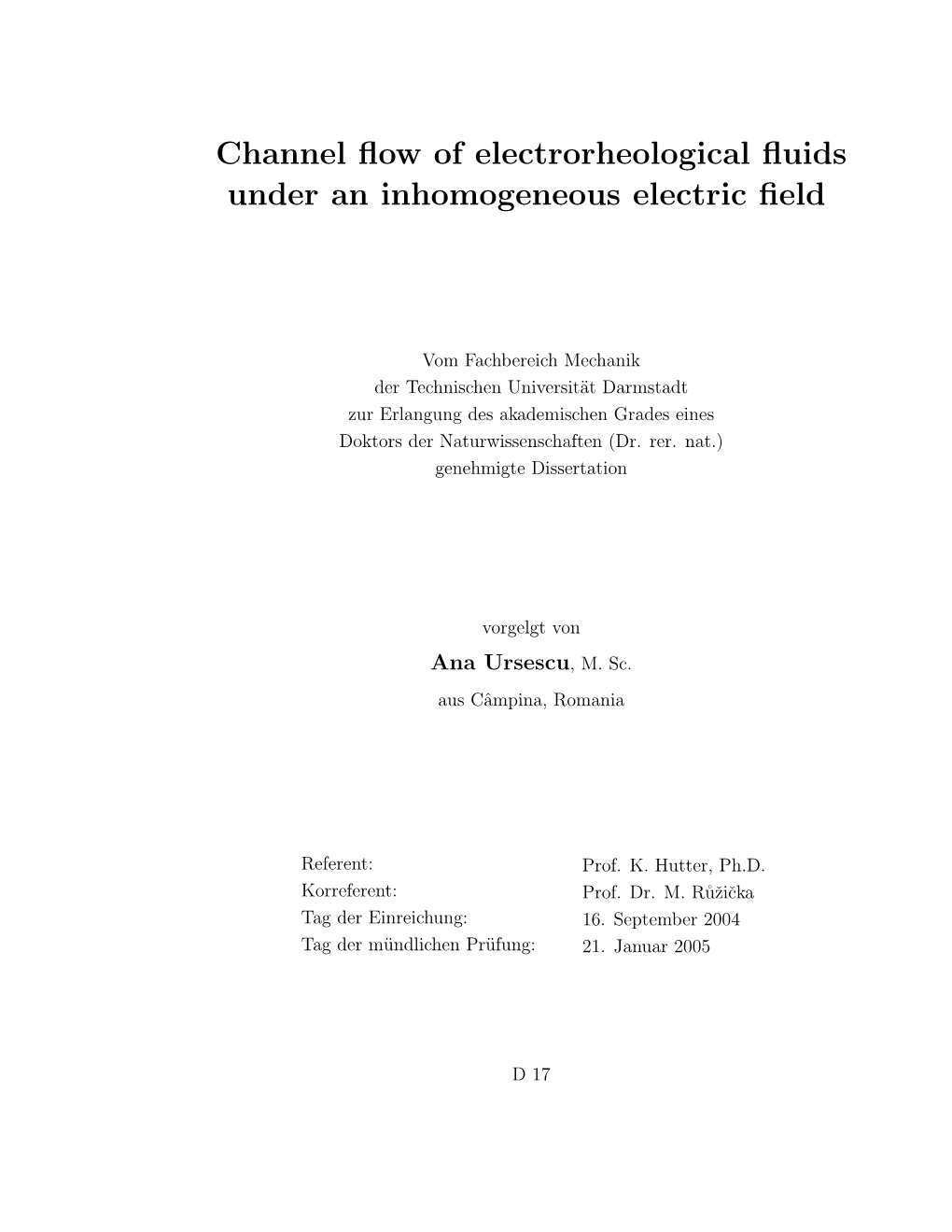 Channel Flow of Electrorheological Fluids Under an Inhomogeneous Electric Field