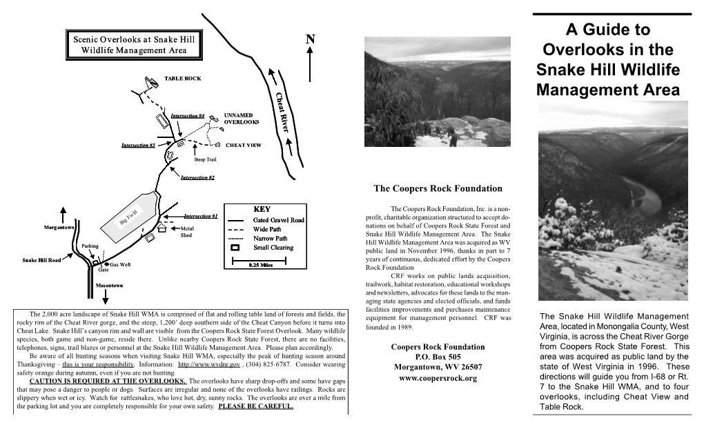 A Guide to Overlooks in the Snake Hill Wildlife Management Area