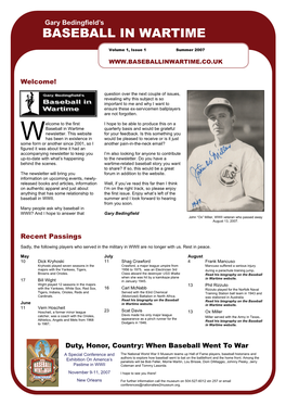 BIW Newsletter Vol1 No1 Summer 2007