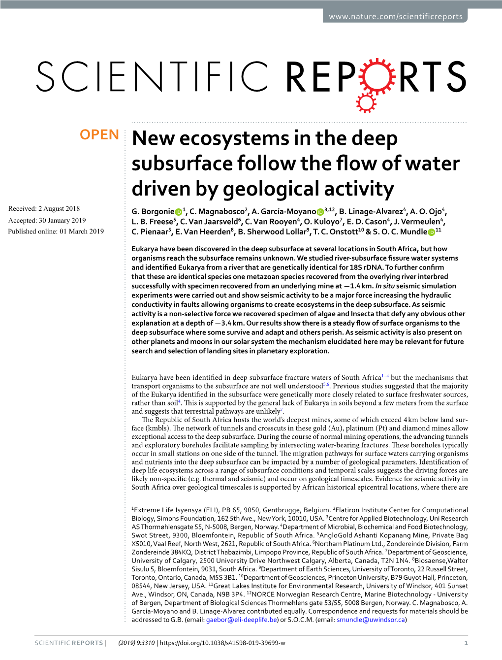 New Ecosystems in the Deep Subsurface Follow the Flow Of