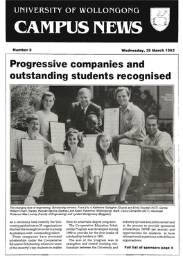 University of Wollongong Campus News 25 March 1992