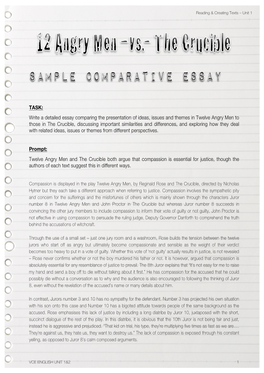 Sample Comparative Essay