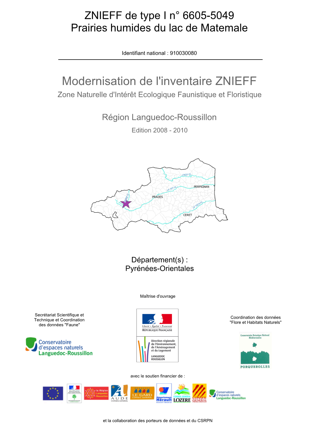 Fiche ZNIEFF Languedoc-Roussillon