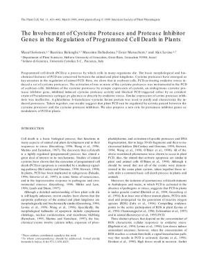 The Involvement of Cysteine Proteases and Protease Inhibitor Genes in the Regulation of Programmed Cell Death in Plants