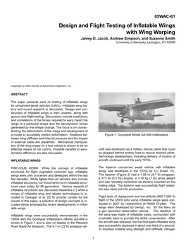 Design and Flight Testing of Inflatable Wings with Wing Warping