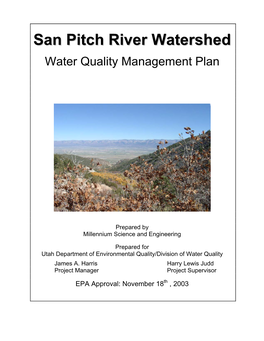 San Pitch River Watershed Water Quality Management Plan