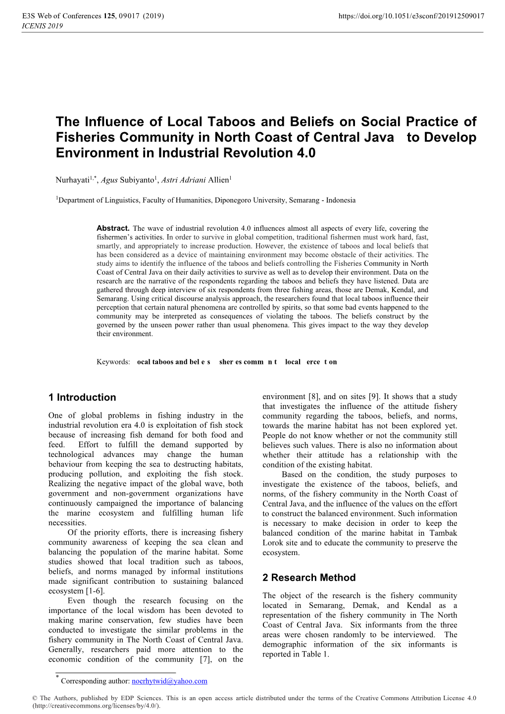 The Influence of Local Taboos and Beliefs on Social Practice Of