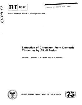 Extraction of Chromium from Domestic Chromites by Alkali Fusion