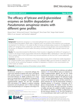 The Efficacy of Lyticase and Β-Glucosidase Enzymes on Biofilm