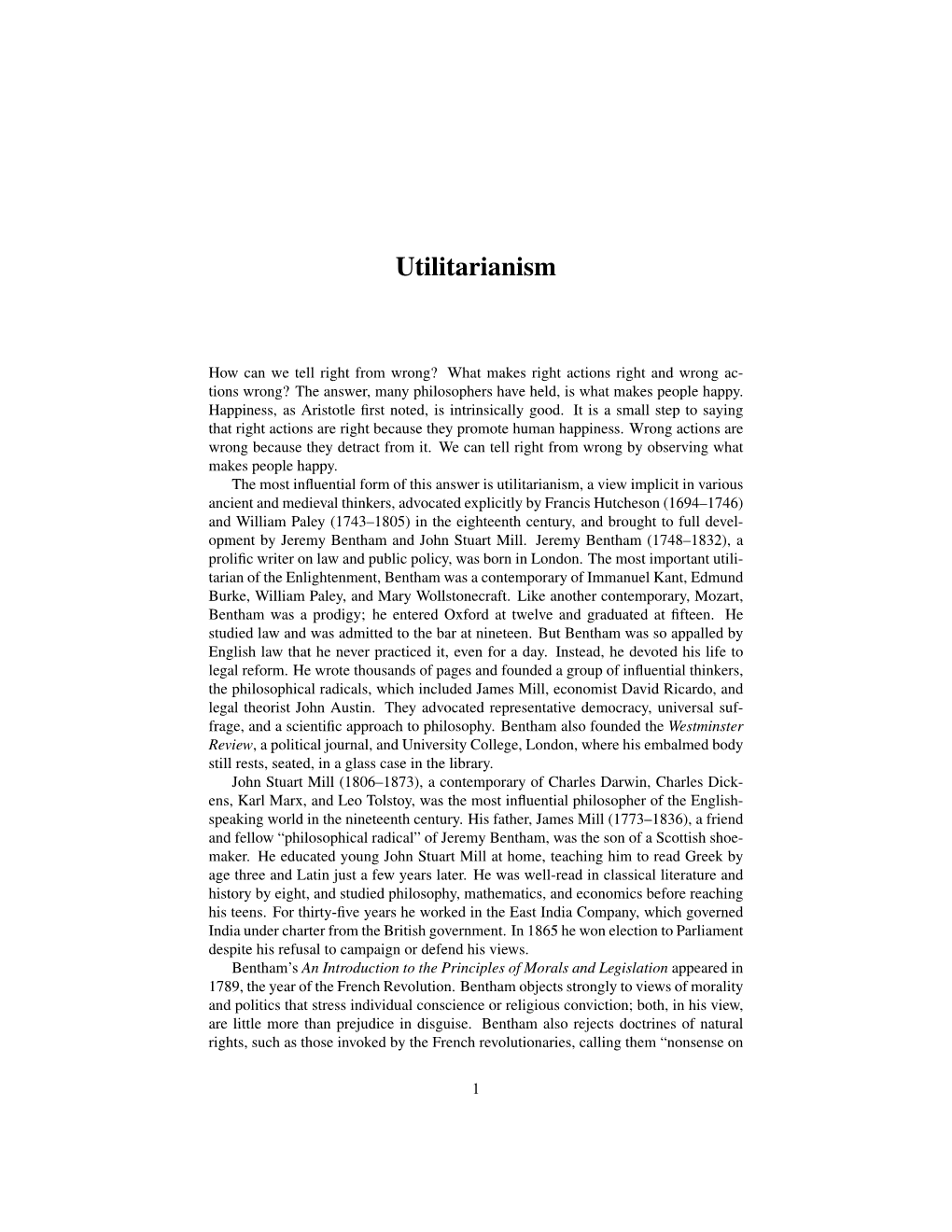 Utilitarianism