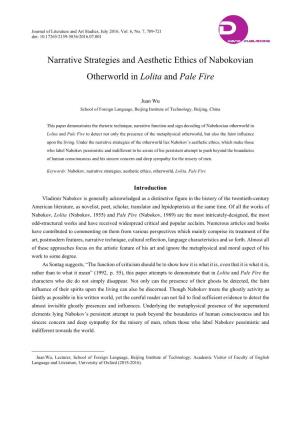 Narrative Strategies and Aesthetic Ethics of Nabokovian Otherworld in Lolita and Pale Fire