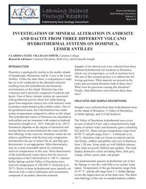 Investigation of Mineral Alteration in Andesite and Dacite from Three Different Volcano Hydrothermal Systems on Dominica, Lesser Antilles