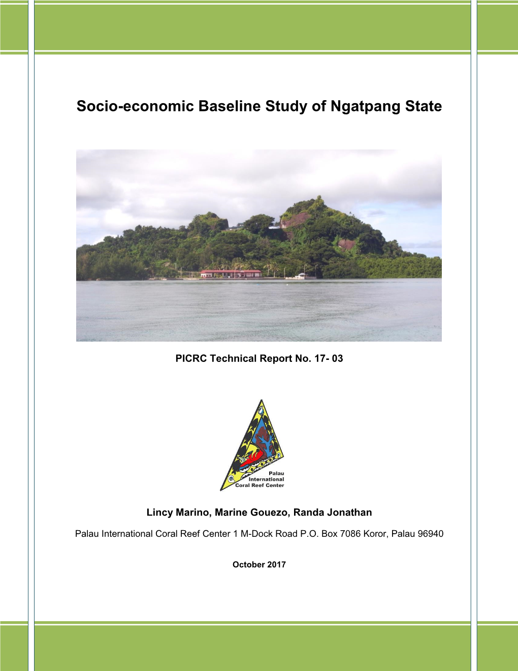 Socio-Economic Baseline Study of Ngatpang State