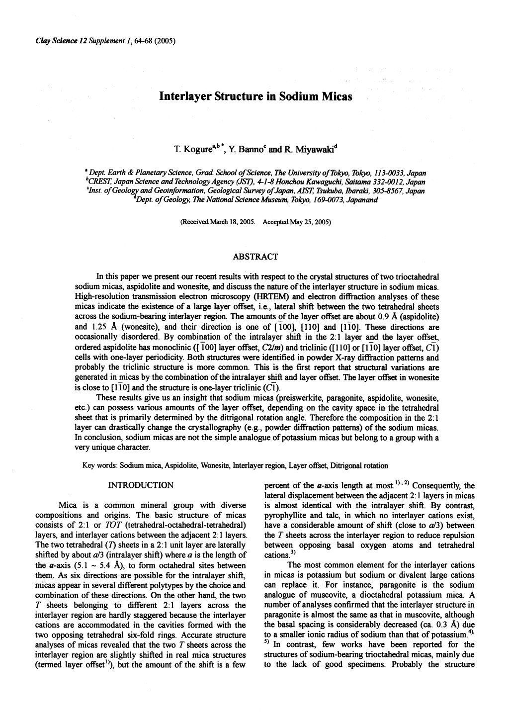 Interlayer Structure in Sodium Micas