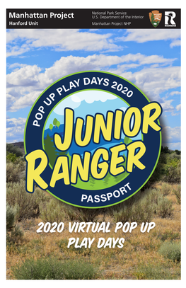Junior Ranger Pop up Play Days 2020 Passport