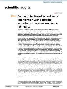 Cardioprotective Effects of Early Intervention with Sacubitril/Valsartan