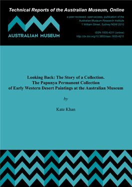 The Story of a Collection. the Papunya Permanent Collection of Early Western Desert Paintings at the Australian Museum