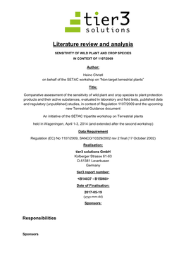 Literature Review and Analysis