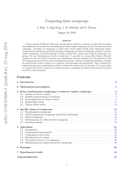 Computing Finite Semigroups