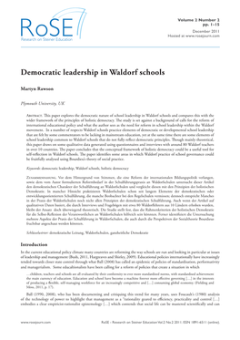 Democratic Leadership in Waldorf Schools