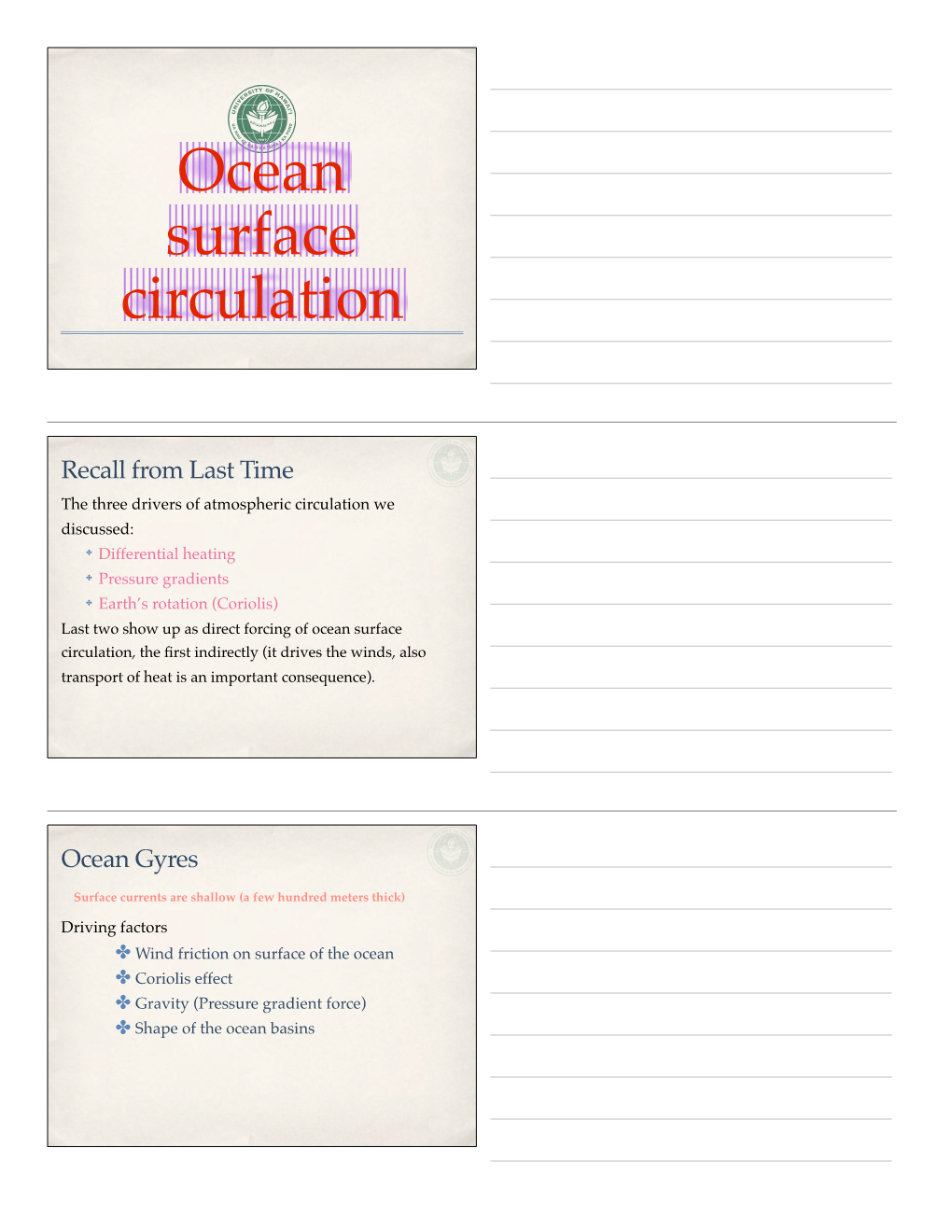 Ocean Surface Circulation